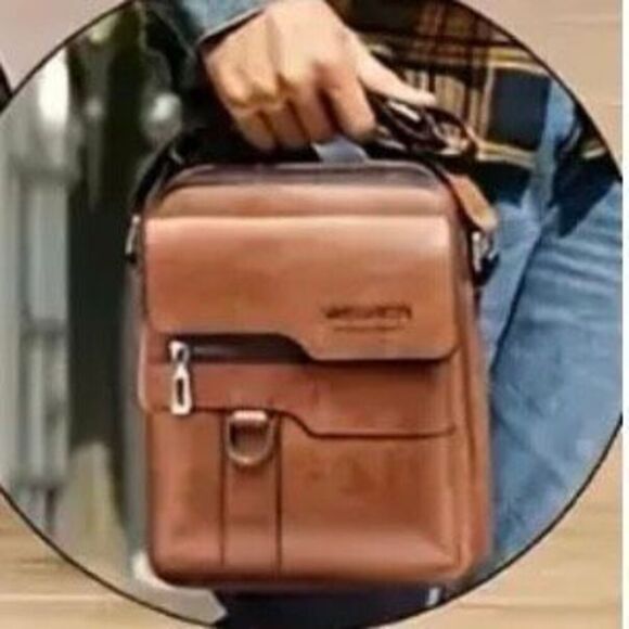 Weixier Vintage-Styled Camel Brown Multi-Pocket Messenger Bag, NWT - Picture 8 of 13